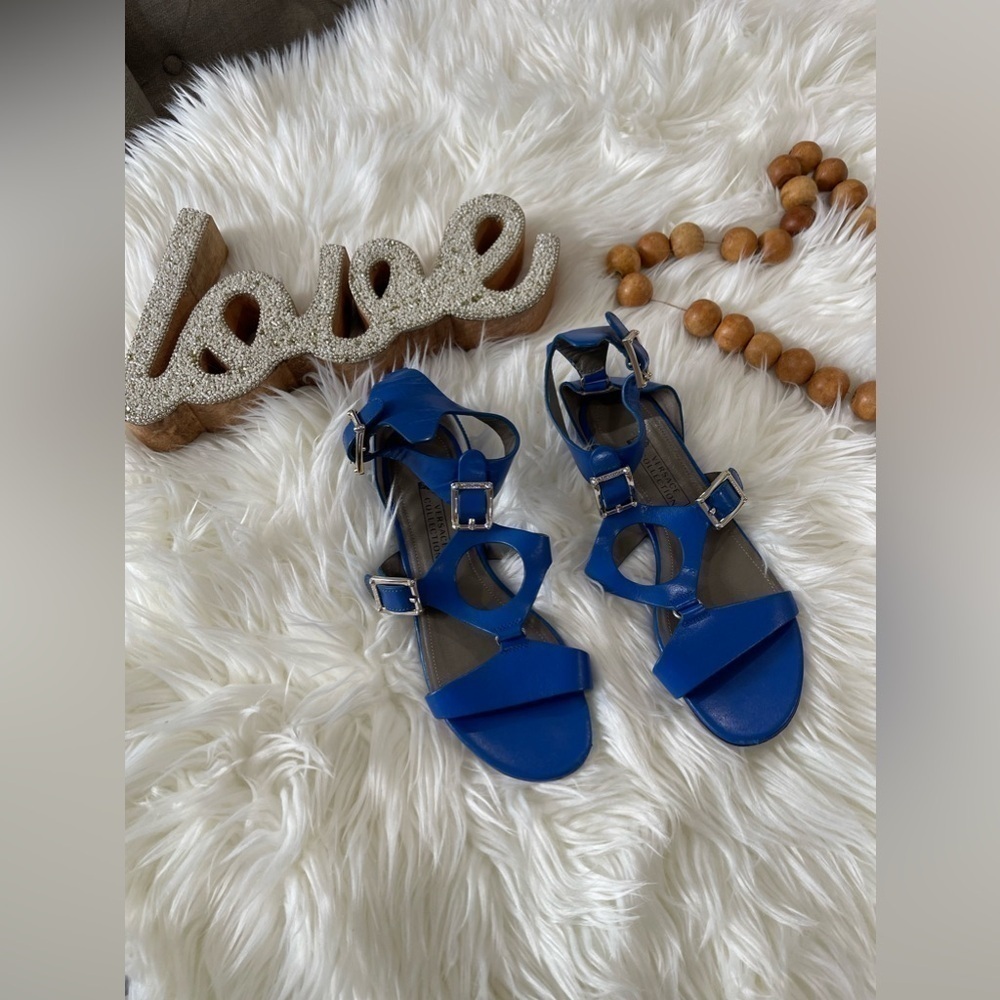Versace 'Circle' Cutout Sandal Royal Blue Womens Size 36